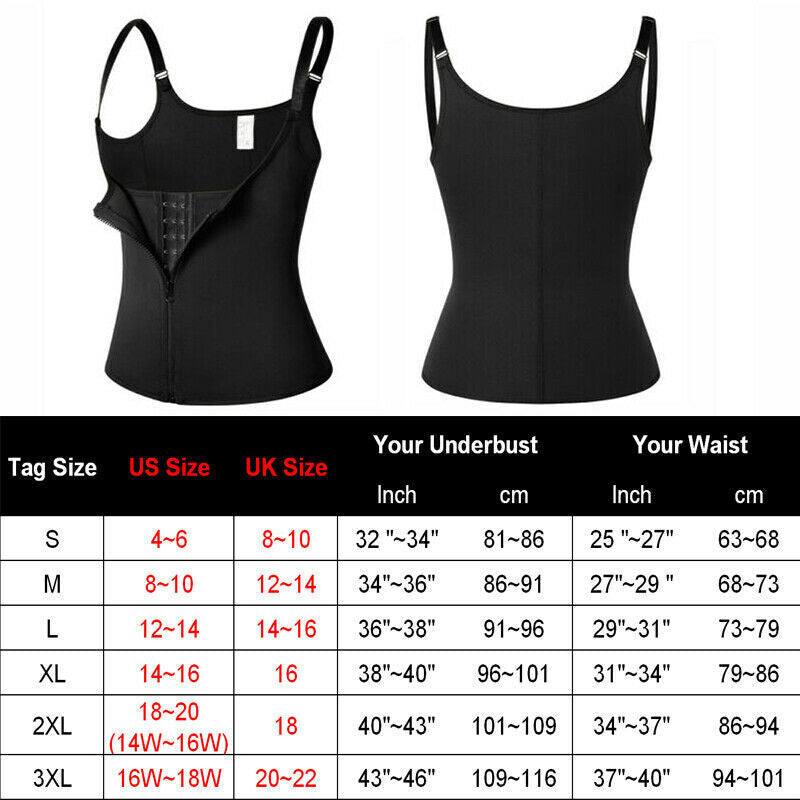 Women Shapewear Waist Trainer Slimming Vest Belly Control Body Shaper Sports Top