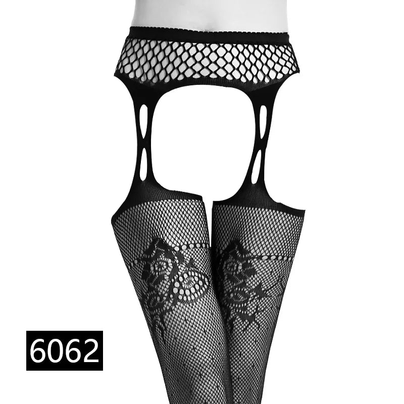 Women Sexy Lingerie Stockings Garter Belt Stripe Elastic Stockings Black Fishnet Stocking Thigh Sheer Tights Pantyhose Dropship