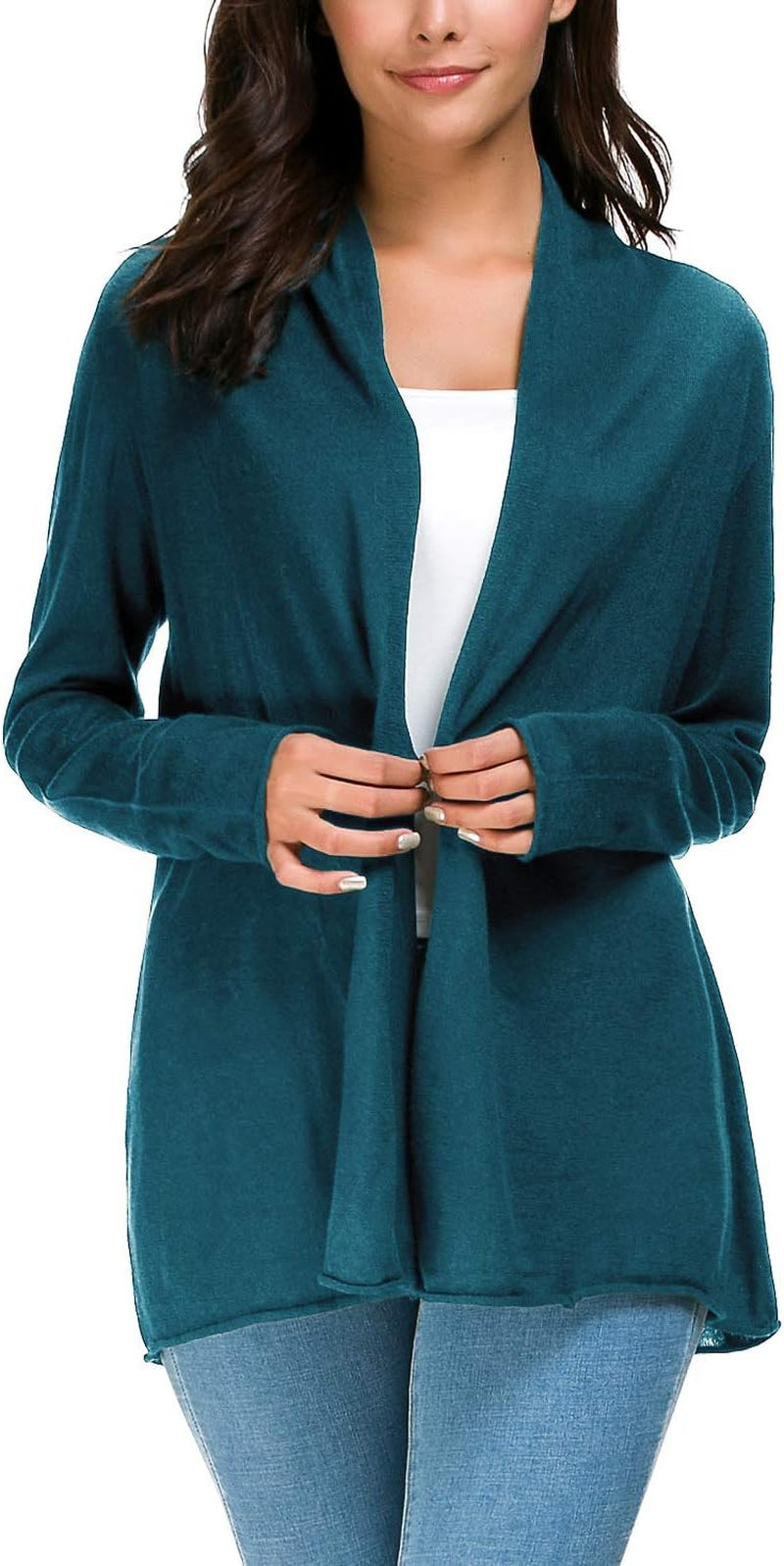 Women'S Long Sleeve Open Front Casual Thin Cardigan